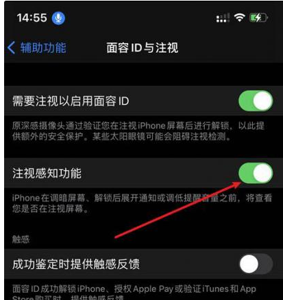 潍坊苹果14维修网点分享iPhone14注视感知功能有什么用 